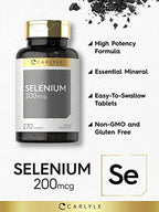 Carlyle Selenium Supplement 200mcg | 270 Tablet Capsules | Vegetarian, Non-GMO, Gluten Free