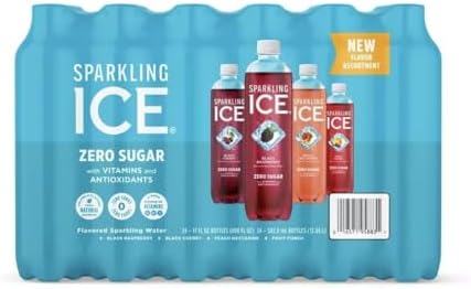 Sparkling Ices Blue Variety Pack – 24 Count x 17 fl oz | Black Raspberry, Black Cherry, Peach Nectarine & Fruit Punch