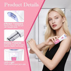 Skin Epilator, 2025 New Skin Hair Remover for Face, Facial Hair Removal for Women with LED Light, Cordless Epilators Hair Removal for Facial, Arms, Legs and Bikini (Pink)