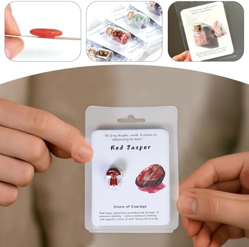 Mushroom-Shaped Crystal Gemstone Collection (Red), Polished Gemstones for Decoration, Soothing Ambiance, and Special Gifts 3