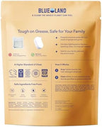 BLUELAND 100% Plastic-Free Dishwasher Detergent Tablets, 60 Count, Free & Clear, Eco-Friendly Dishwashing Pods, Natural, USDA Certified biobased
