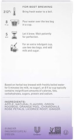 TAZO Glazed Lemon Loaf Dessert Delights Herbal Tea Bags, Caffeine Free, 15 Total Tea Bags