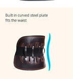 Leather Lumbar Brace Belt for Lower Back Pain Relief, Back Posture Corrector Spine Decompression Waist Support Belt for Elderly Sedentary Pain Relief(Medium)