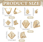 FINGERINSPIRE 10PCS High Heel Toe Protection 5 Styles Light Gold Metal Shoes Pointed Protectors Iron Toe Cap Covers Toe Protectors for Pointed Toe High-Heeled Shoes Shoes Protection Repair Decoration