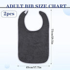 2 Pack Adult Bibs For Men Women Reusable Terry Cloth Bibs For Adults Towel Bib For Senior Citizens