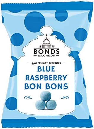 Original Bonds Of London Blue Raspberry Bon Bons Bag Sugar Dusted Raspberry Flavored Chewy Sweets Imported From The UK England