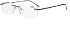 Eyekepper Mens Womens Spring Hinges Rimless Reading Glasses Gunmetal +1.0