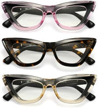 Retro Cat Eye Reading Glasses for Women, Blue Light Blocking with Spring Hinge, Vintage Cateye Readers
