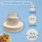 Felt Plate Dividers, 72 PCS Soft Premium Plate Protectors for Stacking Cookware Storage, Washable & Reusable Separators Pads for Stacking & Protection, 24 Each of 10/6/4.5 inch