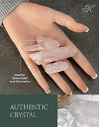 KALIFANO Quartz Points Bundle (500+ Carats) - Bulk High Energy Raw Lemurian Reiki Cuarzo Crystal Used for Clarity and Purpose - Information Card Included (Family Owned & Operated)
