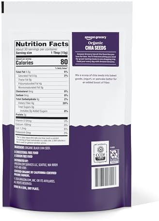 Amazon Grocery, Organic Chia Seeds, 16 Oz