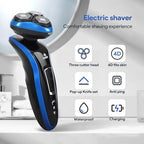 4-in-1 Electric Shaver for Men, All-in-One Men's Grooming Kit, Rechargeable Waterproof Men Electric Shaver, Wet & Dry Shaving with Cordless Beard, Nose Hair Trimmer
