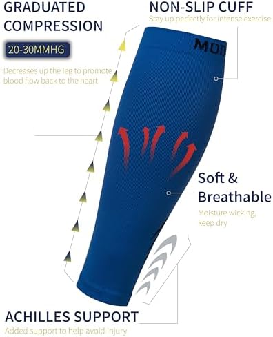 Calf Compression Sleeves - Leg Sleeves for Men and Women - Shin Splint Relief Support Brace Running Flights