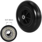 8 Inch Wheelchair Wheel,SOGIME 200X50(8X2) Solid Rubber Caster Wheels 8mm Bearing Hole for Power Wheel Chair Walker,1 Pair Black