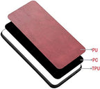 Case Compatible with Oppo A76 4G,Compatible with Oppo A36 4G [PU Leather Texture][PU+PC+TPU] 3 in 1 Camera Protection Cover Red