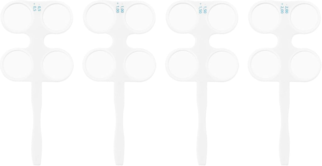 4 Units Optical Flipper, Plastic Adjustable Optometry Flip Lens Optical Optometric Equipment for Near Vision Amblyopia Confirmation Test 4pcs/Set (±0.50, ±1.00, ±1.50, ±2.00)