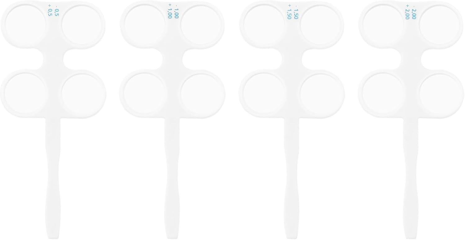 4 Units Optical Flipper, Plastic Adjustable Optometry Flip Lens Optical Optometric Equipment for Near Vision Amblyopia Confirmation Test 4pcs/Set (±0.50, ±1.00, ±1.50, ±2.00)