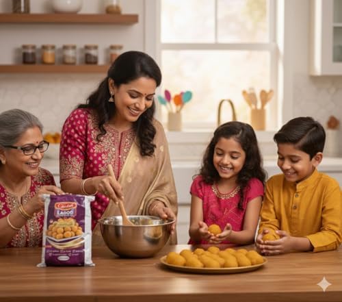 Chatak Ladoo Instant Mix, Traditional Trinidad Indian Sweet Mix, 1 lb (454g) -Traditional sweet mix enjoyed during Diwali, Navratri, and Eid celebrations