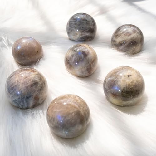 Moonstone Crystal Sphere - 1.6-2.0" Inches, Gentle Blue Hue, Hand-Polished for Intuition, Balance, and Emotional Harmony, Decorative Balls for Reiki, Chakra, Feng Shui, Meditation, Witchy Gifts