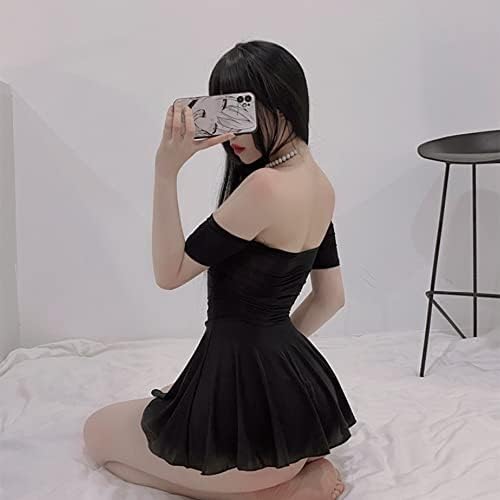 SINROYEE Women's Sexy Cosplay Lingerie Silk Nightgown Dress High split Cheongsam Dress
