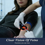Vein Finder for IV Access Phlebotomy – Portable Red LED Hand Held Vein Finder for Nurses, Adjustable Brightness, Rechargeable Battery w/Display – Vien Viewer Light Device for Finding Veins – (Black)