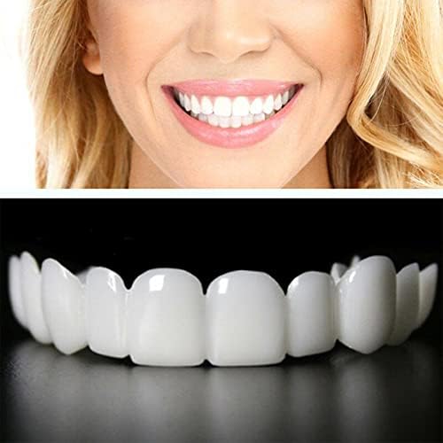 Fake Teeth, Veneers Snap in Teeth, Snap on Veneer Teeth Top And Bottom Comfort Fit Flex Teeth Veneer Cover The Imperfect Teeth, False Teeth Improve Smile for Men And Women And All People