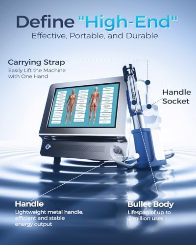 Shockwave Therapy Machine for Joint/Muscle Pain Relief Back Waist Leg and Golf Elbow Relief Pain,ED Softwave Non-Invasive Extracorporeal ESWT Shock Wave Therapy Device,Ideal for Home & Clinical A004