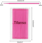 tifanso 400PCS Micro Cotton Swabs, Disposable Eyelash Microswabs for Eyelash Extensions, Lash Brush Applicators Pink(Head Diameter: 2.0mm)