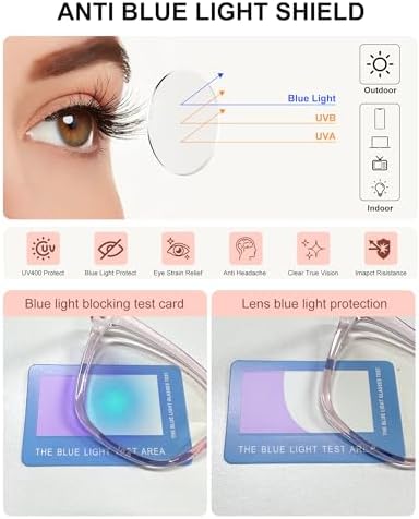 Blue Light Blocking Glasses Women, Cat Eye Blue Light Glasses for Computer Gaming UV Protection & Anti Eyestrain Gift