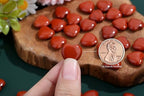 20PCS Red Jasper Heart Healing Crystals Set Stones Love Shaped Polished Crystal Natural Cute Pocket Thumb Reiki Wholesale Set Gifts Balancing Meditation Gifts for Women Mother's Day