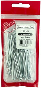 TIMco HM25035P Masonry Nails - Zinc Plated 2.5 x 35 - (Pack of 50)