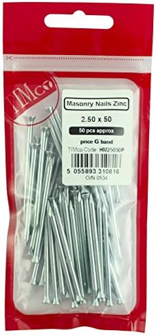 TIMco HM25035P Masonry Nails - Zinc Plated 2.5 x 35 - (Pack of 50)