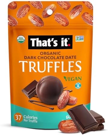 That's it Organic Dark Chocolate & Date Truffles. 100% Plant-Based, Vegan, Gluten-Free, All Natural (3 Pack)