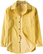 Ymosrh Men's Fall Casual Shirts Long Sleeve Button Down Corduroy Shirt Jacket with Pockets, M-3XL