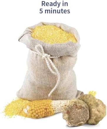 Tartufi Jimmy Instant Polenta with White Truffle, Creamy Cornmeal, Gluten-Free | Smooth Texture, Nutritious, Multi-Purpose | Net Wt 200g/ 7.05 oz