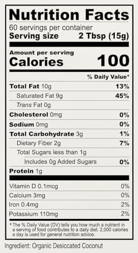 Anthony's Organic Shredded Coconut, 2 lb, Unsweetened, Gluten Free, Non GMO, Vegan, Keto Friendly