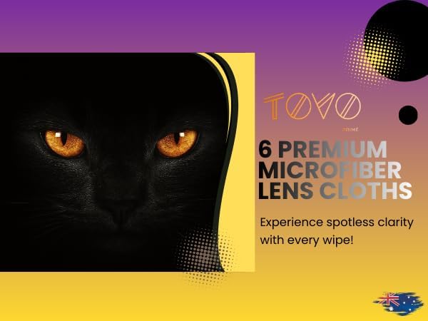 Microfiber Lens Cleaning Cloth for Glasses & Camera | 6 Packs, 6"x7", 230 GSM | Eyeglass Lens Cleaner | Glasses Cleaning Cloths | Screens, Tablet, Laptop & Headset | Eyeglass Cleaner | TOVO Prime