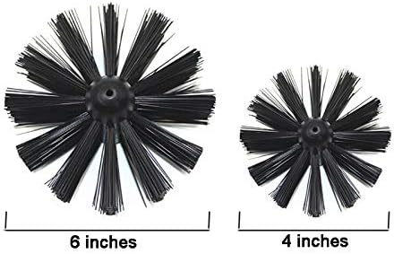 Chimney Cleaning Brush Dryer Duct Cleaner 2-in-1 Kit Fireplace Drier Vent Lint Sweeping Tools 18’ Flexible Rods Rotary System Working with or Without Drill