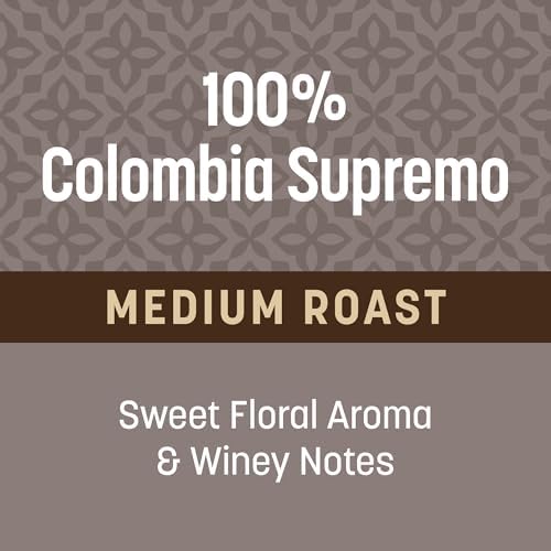 Don Francisco's 100% Colombia Supremo Coffee Pods, 55 Count, Medium Roast, Compatible with Keurig Brewers