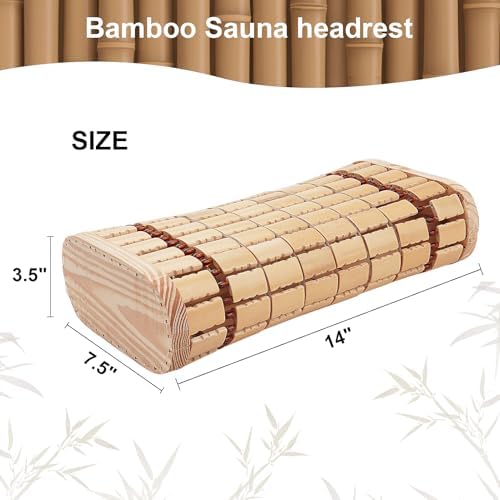 Plus tard Bamboo Sauna Pillow Headrest Wooden Sauna Cushion Breathable Headrest Sauna Accessories for Home Spa Sauna