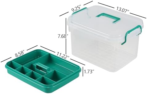 Clear Medicine Organizer Storage Box with Handle & Tray, Plastic Empty First Aid Box, Multipurpose Medical Container with Lid, Medication Caddy for Home, Baby, Elderly, Dorm