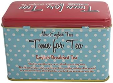 New English Teas Time For Tea Tea Tin with 40 English Breakfast Teabags