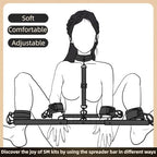 Spreader Bar Sex Toys with Wrist Ankle Neck Collar Restraint Kits Adjustable Handcuffs Collar Bondage Set BDSM for Adult Couple (Black)
