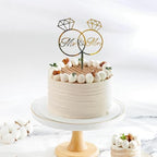 8 Pcs Mr and Mrs Cake Topper, Gold Acrylic Wedding Cake Toppers, Personalized Wedding Cake for Weddings, Engagement, Anniversary，Bridal Shower Cake Decoration