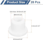 uxcell 28Pcs Rubber Grommets 10mm Drill Hole, 6mm ID Hole Top Hat Grommet White Silicone Rubber Hole Plug Gasket for Wiring, Automotive
