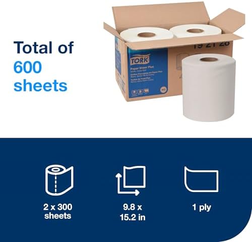Tork Paper Wiper Plus White W2, 2 x 300 Sheets, 192128