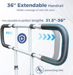 Bed Rails for Elderly Adults Safety, Extended Bed Assist Rail for Seniors with Motion Light & Storage Pouch - 400lbs ASTM Approved Bed Guard Rails, Fit King Queen Full Twin Beds
