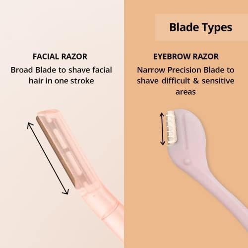 Carmesi Facial Hair Removal Combo with Face Razor + Eyebrow Razor | Painless & Precision Face Hair Removal | for Eyebrows, Upper Lip, Peach Fuzz & Forehead