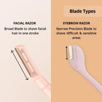 Carmesi Facial Hair Removal Combo with Face Razor + Eyebrow Razor | Painless & Precision Face Hair Removal | for Eyebrows, Upper Lip, Peach Fuzz & Forehead