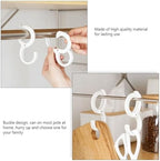 Uonlytech 4pcs Adjustable S-Shaped Clasp Hooks Abs Hanging Hooks Accessories for Kitchen Bathroom Wardrobe Organizing Clothes Bags Ties Storage Utility